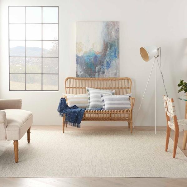 Nourison Courtyard Outdoor Flat Weave Grey Rug COU01 Home