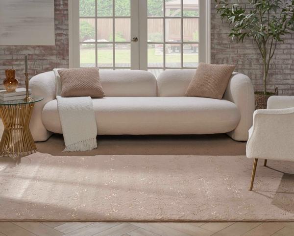 Nourison Cozy Shimmer Beige Gold Indoor Only Abstract Rug CSH01 Home