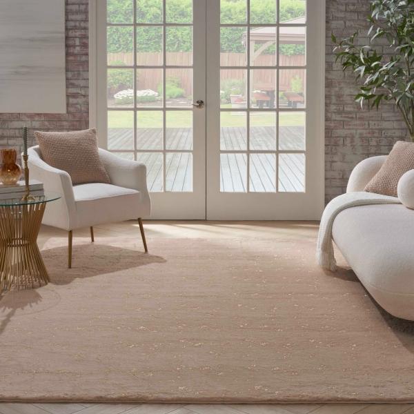 nourison Cozy Shimmer Beige Gold Indoor only Abstract Rug CSH01 Home