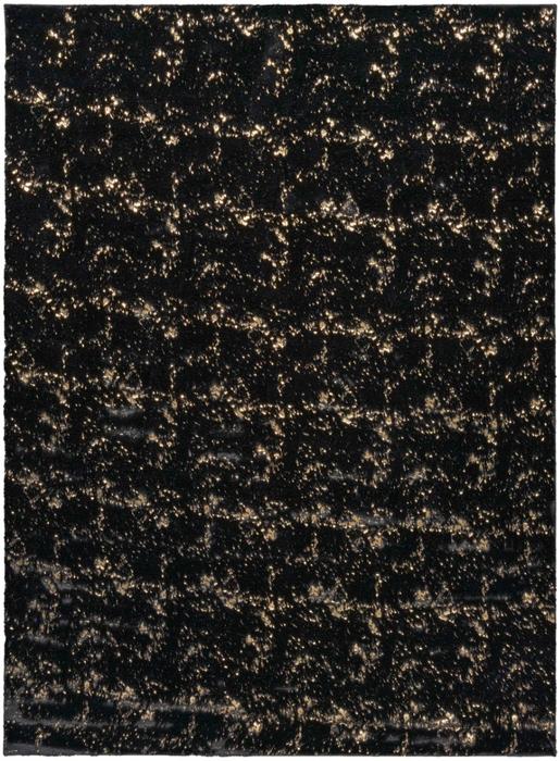 Nourison Cozy Shimmer Black Gold Indoor Only Abstract Rug CSH01 Home