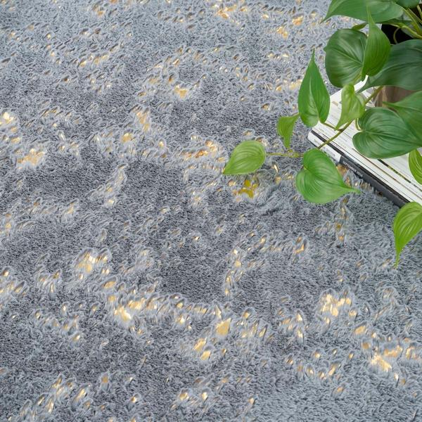 Nourison Cozy Shimmer Blue Grey Indoor Only Abstract Rug CSH01 Home