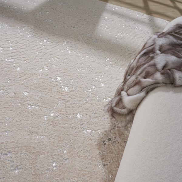 Nourison Cozy Shimmer Ivory Silver Indoor Only Abstract Rug CSH01 Home