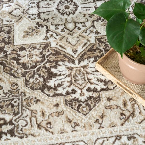 Nourison Dekor Brown Ivory Indoor Only Persian Rug DEK08