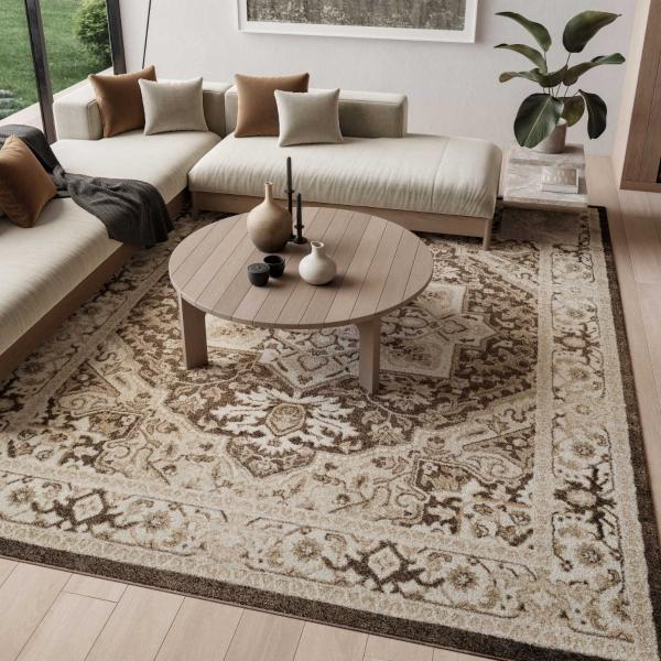 Nourison Dekor Brown Ivory Indoor Only Persian Rug DEK08
