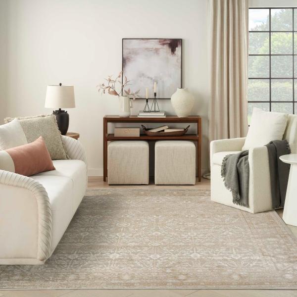 nourison Dekor Cream Beige Indoor only Persian Rug DEK03