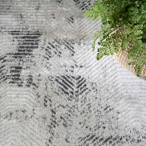 Nourison Dekor Grey Charcoal Indoor Only Abstract Rug DEK04