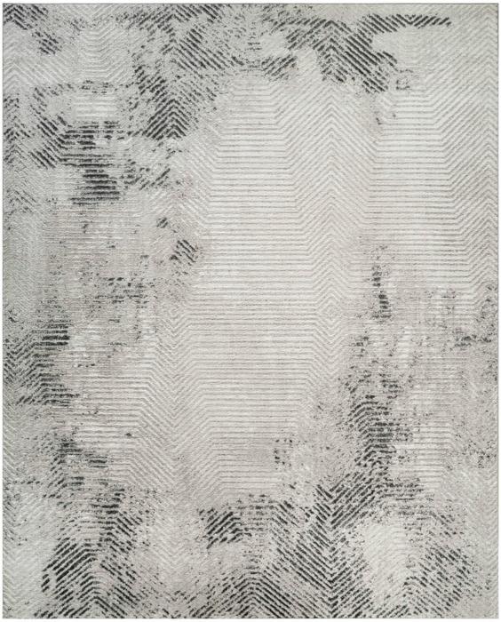 Nourison Dekor Grey Charcoal Indoor Only Abstract Rug DEK04