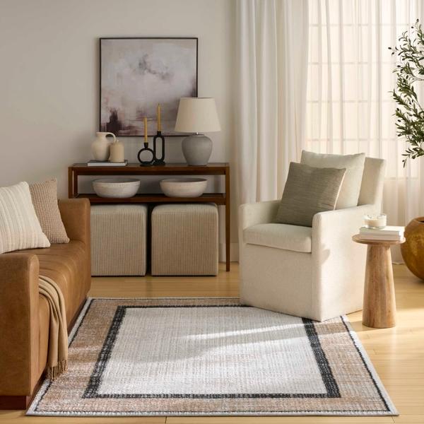 Nourison Dekor Grey Charcoal Indoor Only Abstract Rug DEK06