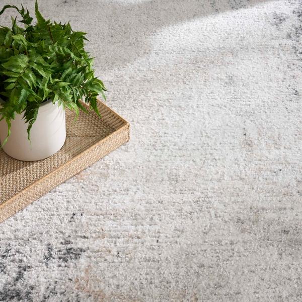 Nourison Dekor Grey Charcoal Indoor Only Abstract Rug DEK07