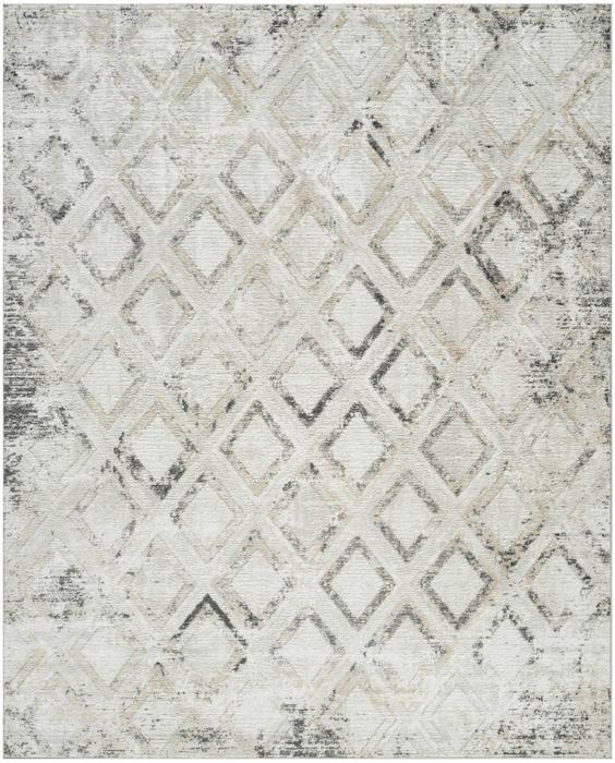 Nourison Dekor Grey Charcoal Indoor Only Diamond Rug DEK05