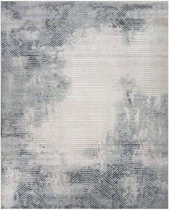 Nourison Dekor Grey Navy Indoor Only Abstract Rug DEK04