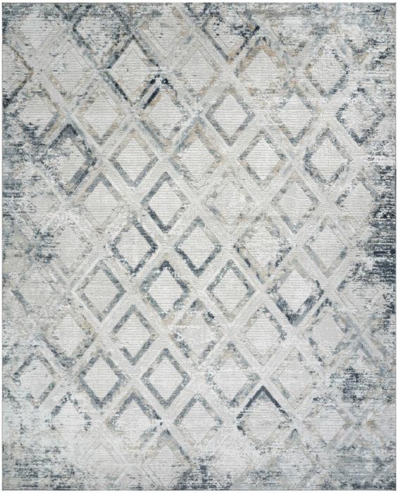 Nourison Dekor Grey Navy Indoor Only Diamond Rug DEK05