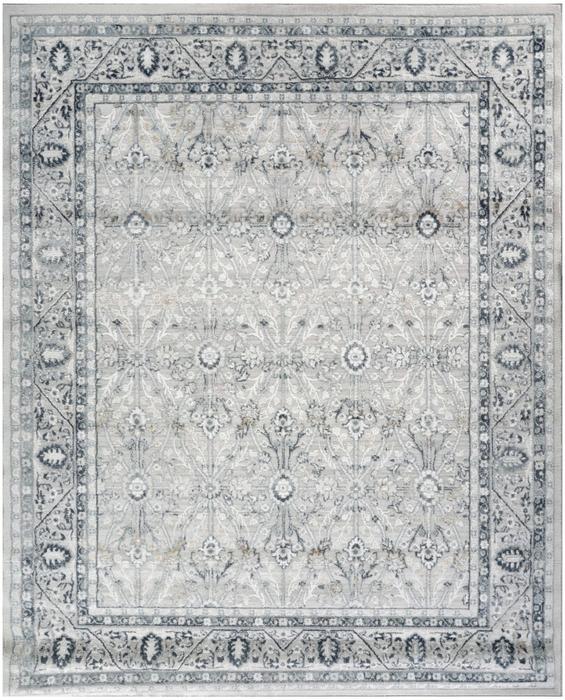 Nourison Dekor Grey Navy Indoor Only Persian Rug DEK03