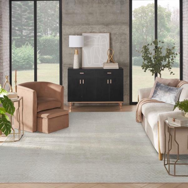 nourison Dekor Ivory Beige Indoor only Abstract Rug DEK04