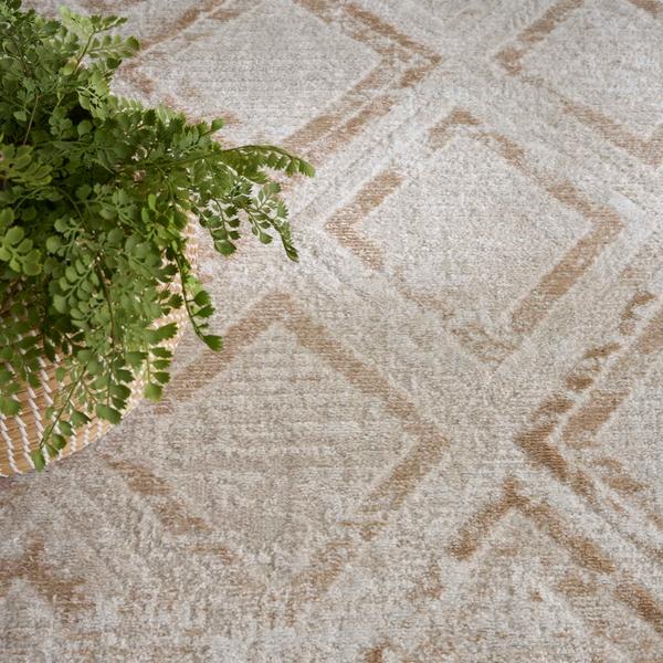 Nourison Dekor Ivory Beige Indoor Only Diamond Rug DEK05