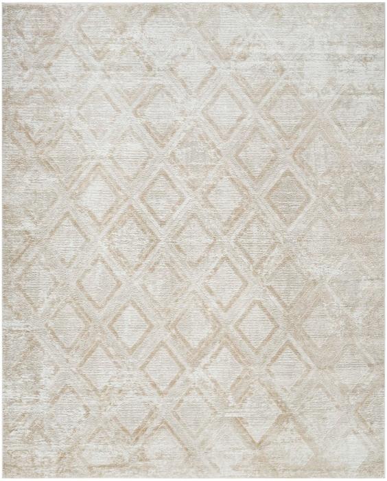 Nourison Dekor Ivory Beige Indoor Only Diamond Rug DEK05