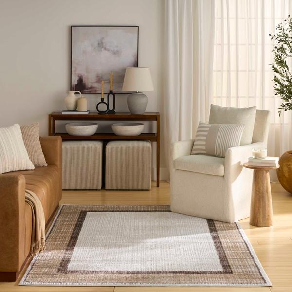 Nourison Dekor Ivory Brown Indoor Only Abstract Rug DEK06