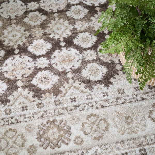 Nourison Dekor Ivory Brown Indoor Only Persian Rug DEK02