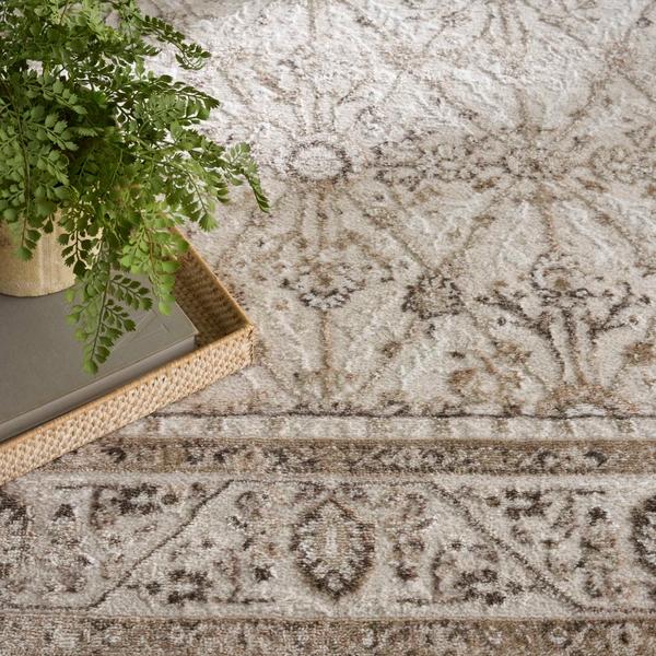 Nourison Dekor Ivory Brown Indoor Only Persian Rug DEK03