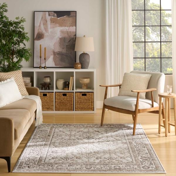 Nourison Dekor Ivory Brown Indoor Only Persian Rug DEK03