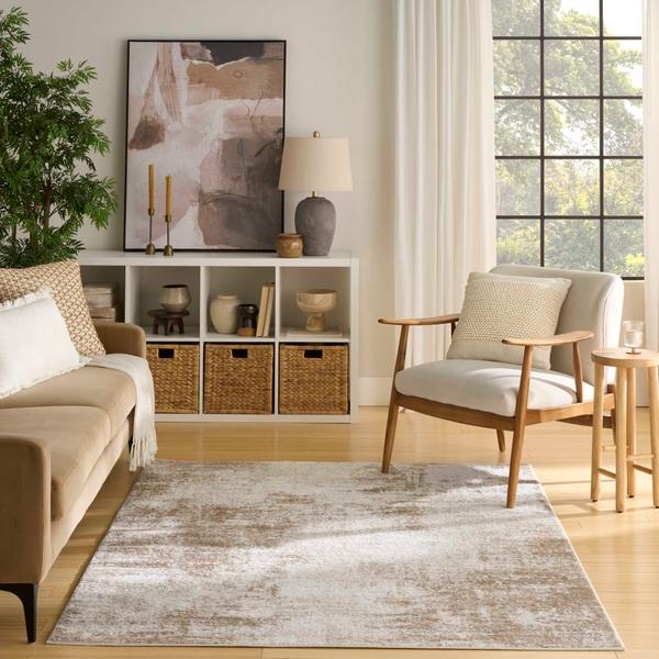 Nourison Dekor Ivory Taupe Indoor Only Abstract Rug DEK07