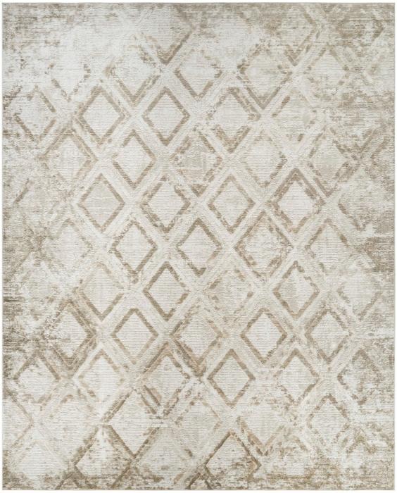 Nourison Dekor Ivory Taupe Indoor Only Diamond Rug DEK05