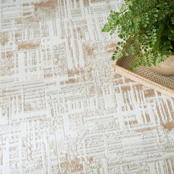 Nourison Dekor Ivory Taupe Indoor Only Geometric Rug DEK11