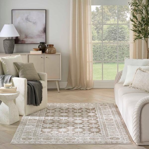 Nourison Dekor Ivory Taupe Indoor Only Persian Rug DEK02