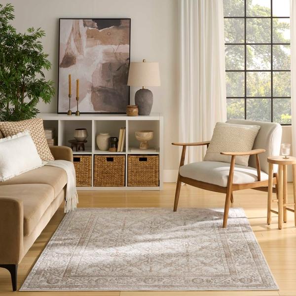 Nourison Dekor Ivory Taupe Indoor Only Persian Rug DEK03