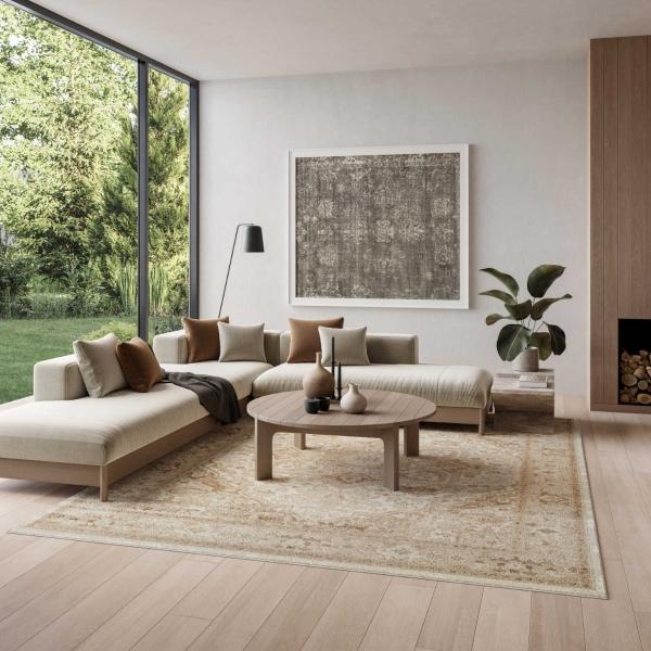 nourison Dekor Ivory Taupe Indoor only Persian Rug DEK08