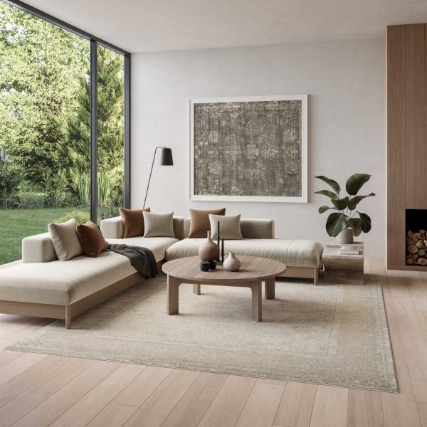 nourison Dekor Ivory Taupe Indoor only Persian Rug DEK09