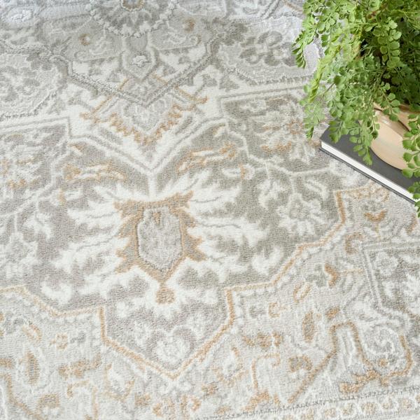 Nourison Dekor Light Grey Indoor Only Persian Rug DEK08