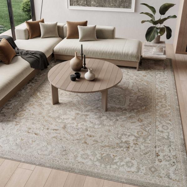 Nourison Dekor Light Grey Indoor Only Persian Rug DEK08
