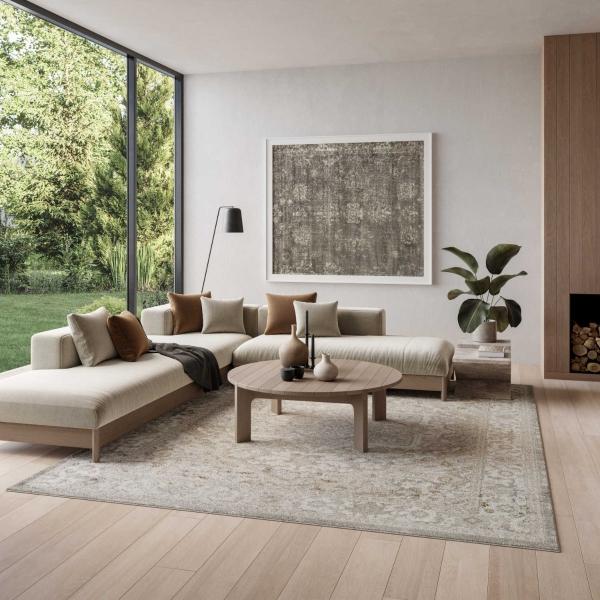 nourison Dekor Light Grey Indoor only Persian Rug DEK08