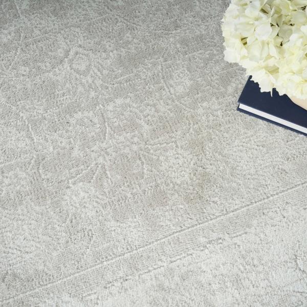 Nourison Dekor Light Grey Indoor Only Persian Rug DEK09