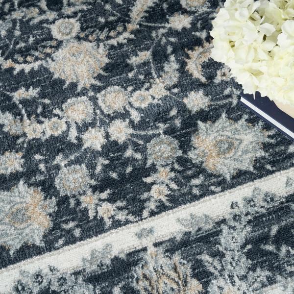 Nourison Dekor Slate/Ivory Indoor Only Persian Rug DEK09