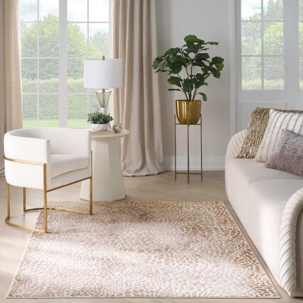 Nourison Desire Camel Silver Indoor Only Abstract Rug DSR08