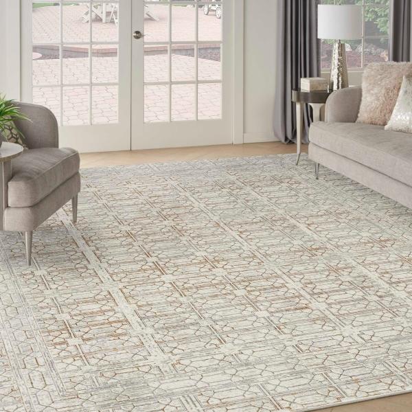 nourison Desire Ivory Beige Indoor only Geometric Rug DSR07 Home