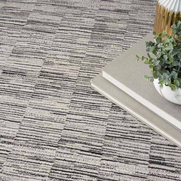 Nourison Desire Shiny Modern Abstract Grey Rug DRS02 Home