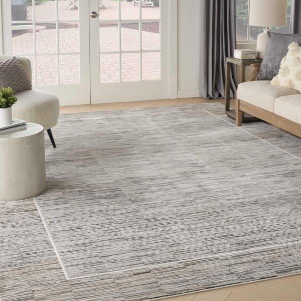 nourison Desire Shiny Modern Abstract Grey Rug DRS02 Home