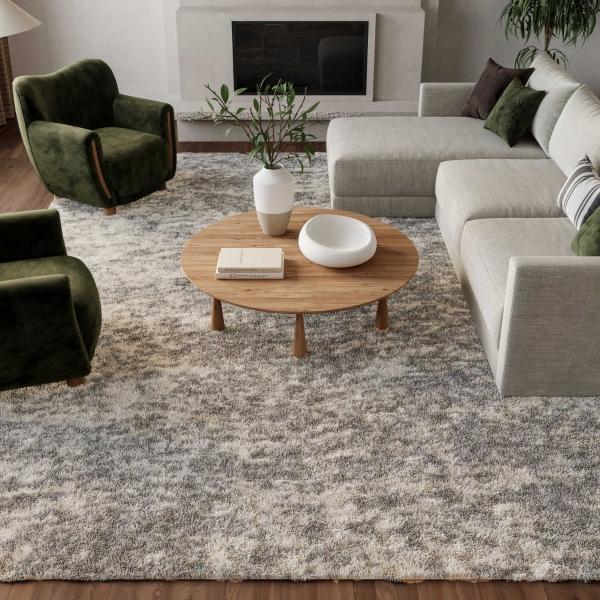 Nourison Dreamy Shag Abstract Charcoal Grey Rug DRS04 Home