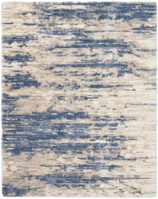 Nourison Dreamy Shag Abstract Light Blue Grey Rug DRS10 Home