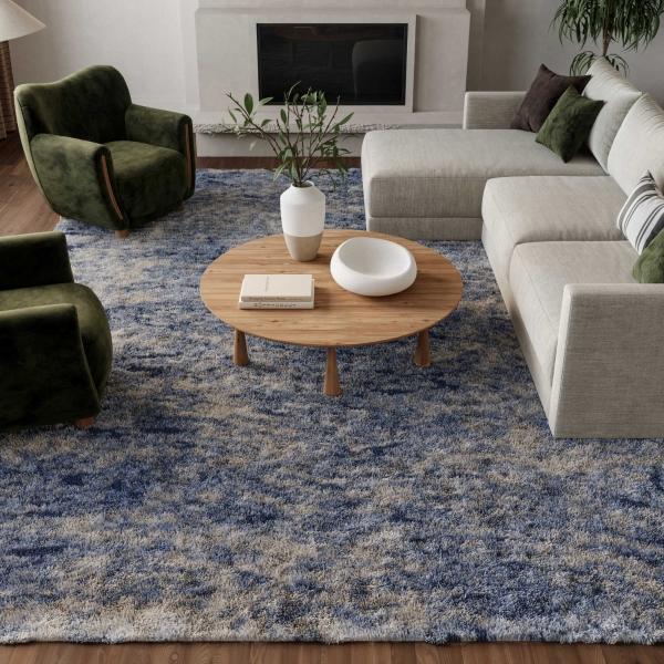 Nourison Dreamy Shag Abstract Light Blue Rug DRS06 Home