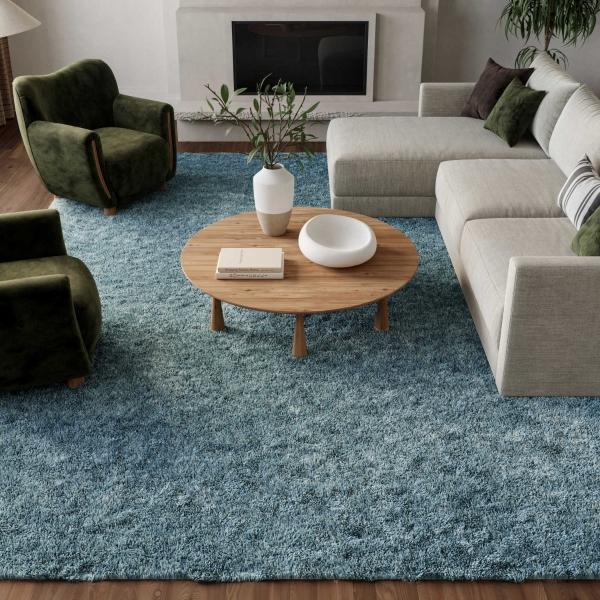 Nourison Dreamy Shag Aqua Indoor Only Solid Rug DRS05 Home