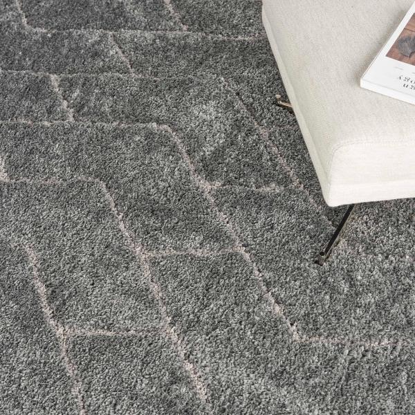 Nourison Dreamy Shag Geometric Chevron Grey Rug DRS03 Home