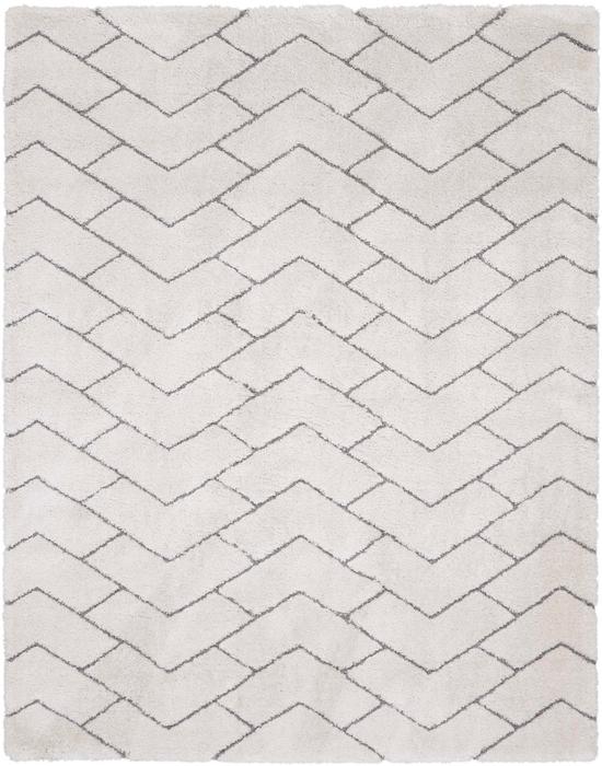 Nourison Dreamy Shag Geometric Chevron Ivory Rug DRS03 Home