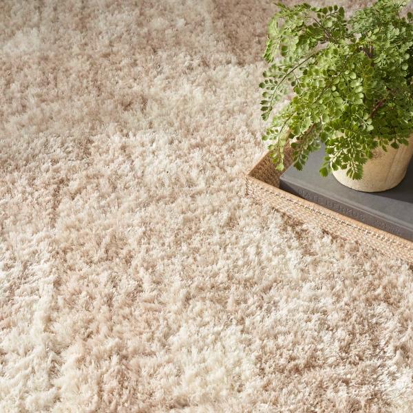Nourison Dreamy Shag Ivory Beige Indoor Only Abstract Rug DRS01