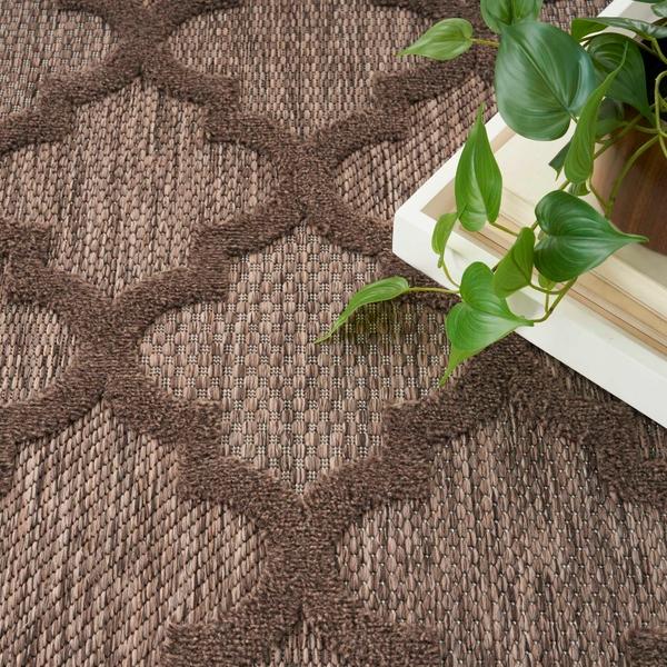 Nourison Easy Care Brown Indoor/Outdoor Trellis Rug NES01 Home