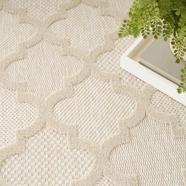 Nourison Easy Care Cream Indoor/Outdoor Trellis Rug NES01 Home
