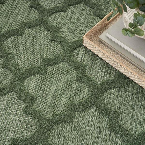 Nourison Easy Care Green Indoor/Outdoor Trellis Rug NES01 Home